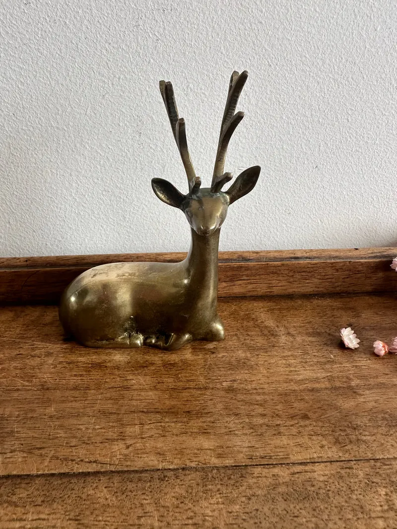 Cerf en laiton vintage