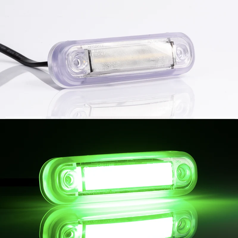Feu de position LED effet néon avec joint transparent / Vert