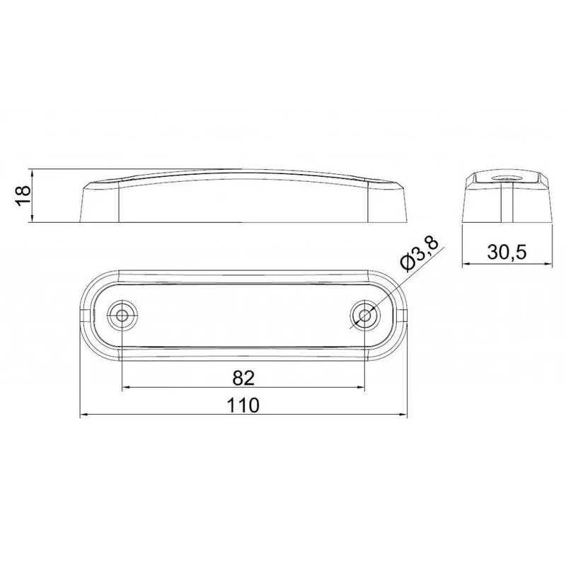 Feu de position LED effet néon avec joint transparent / Vert
