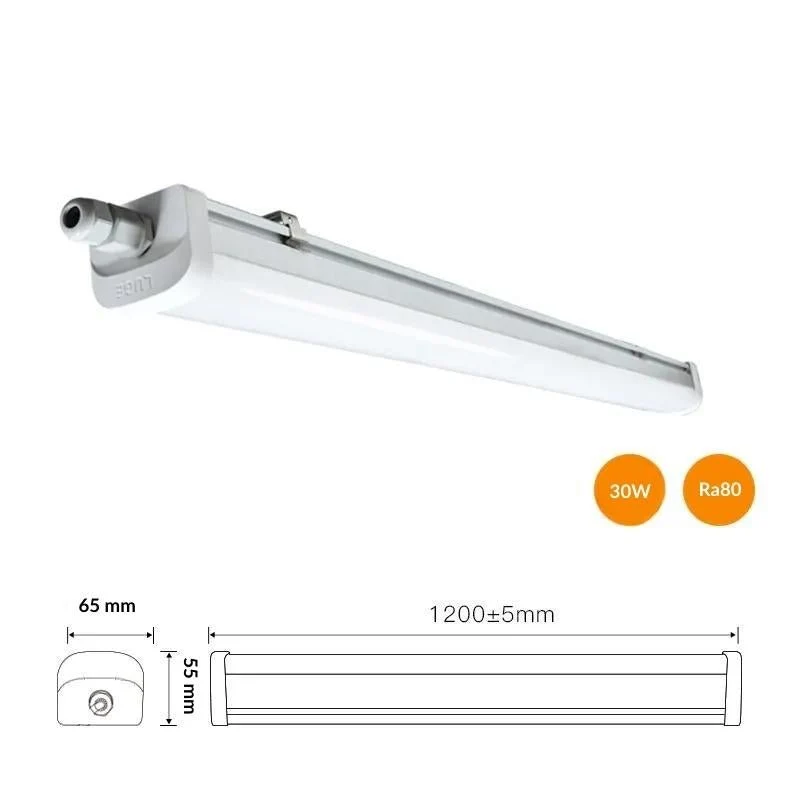 Réglette LED étanche 120cm 30W 120lm/W