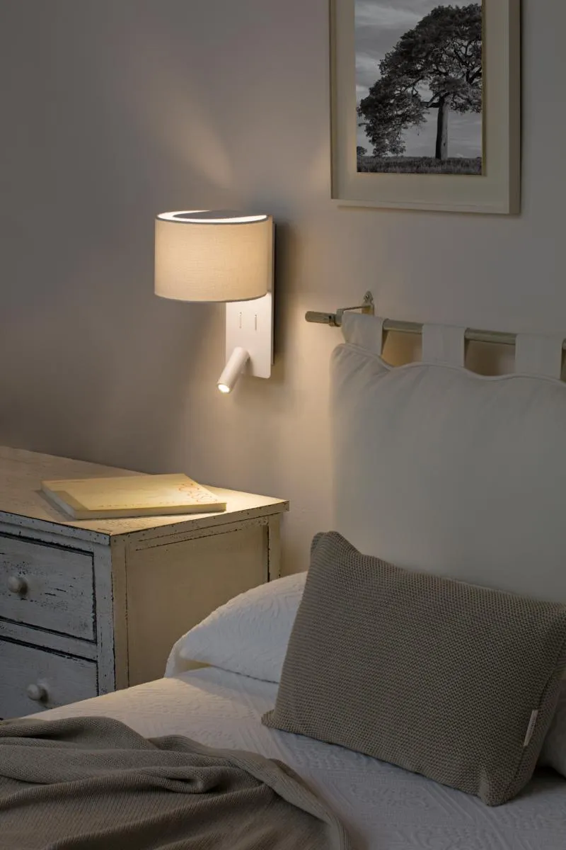 Applique liseuse de chevet FOLD blanche