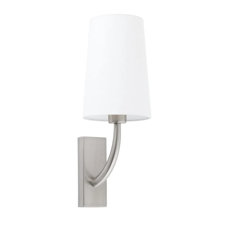 Applique REM nickel-mat avec abat-jour blanc