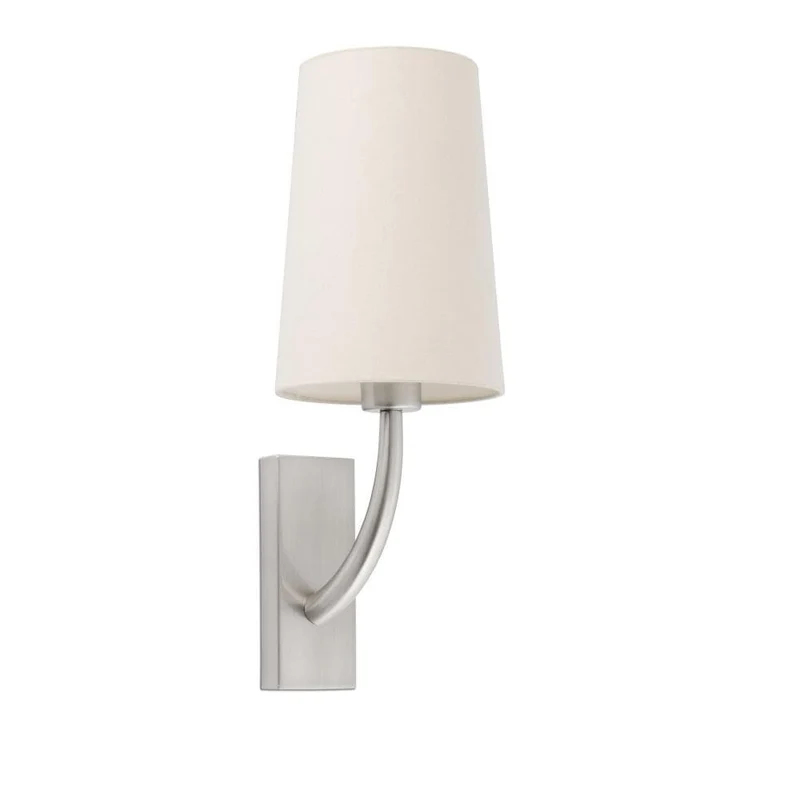 Applique REM nickel-mat avec abat-jour beige