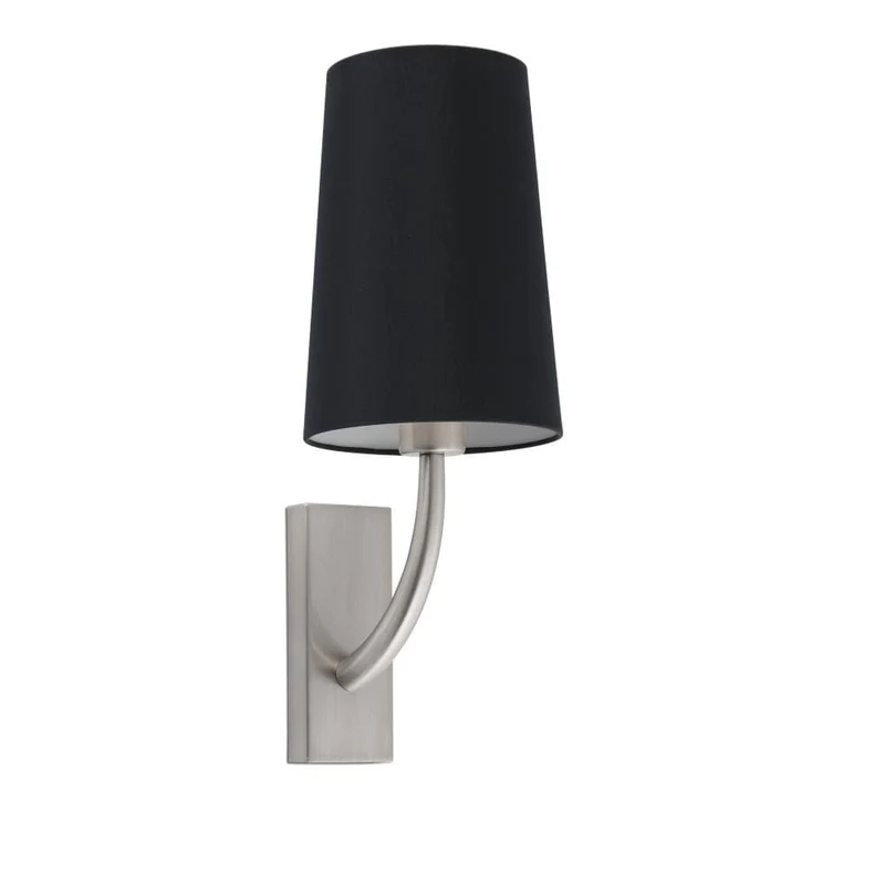Applique REM nickel-mat avec abat-jour noir