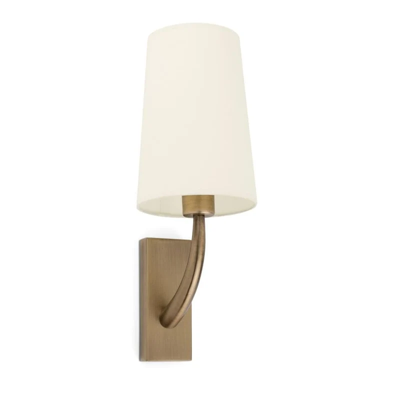 Applique REM or vieilli avec abat-jour beige