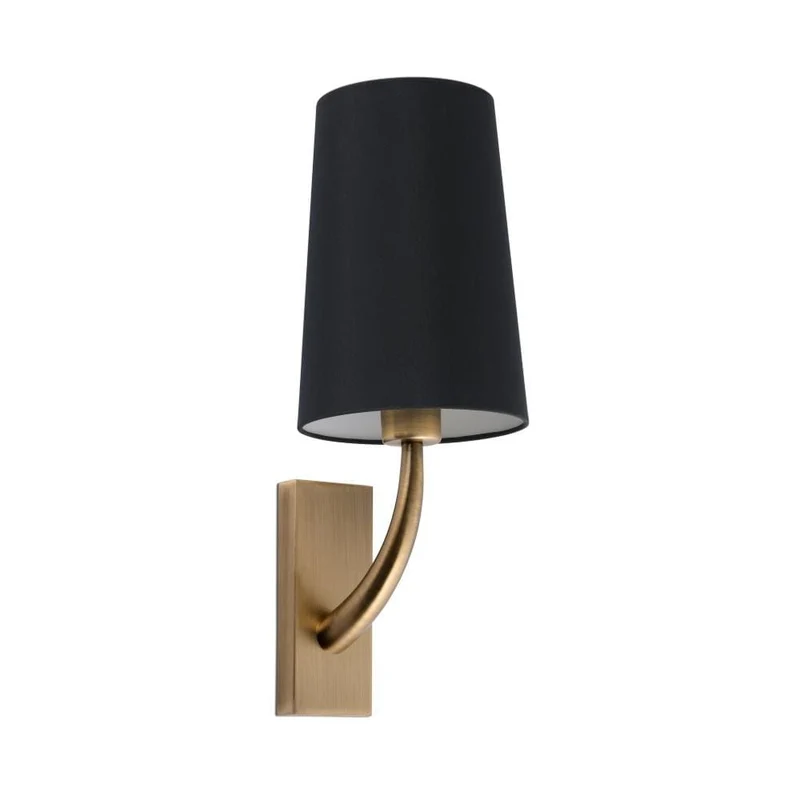 Applique REM or vieilli avec abat-jour noir