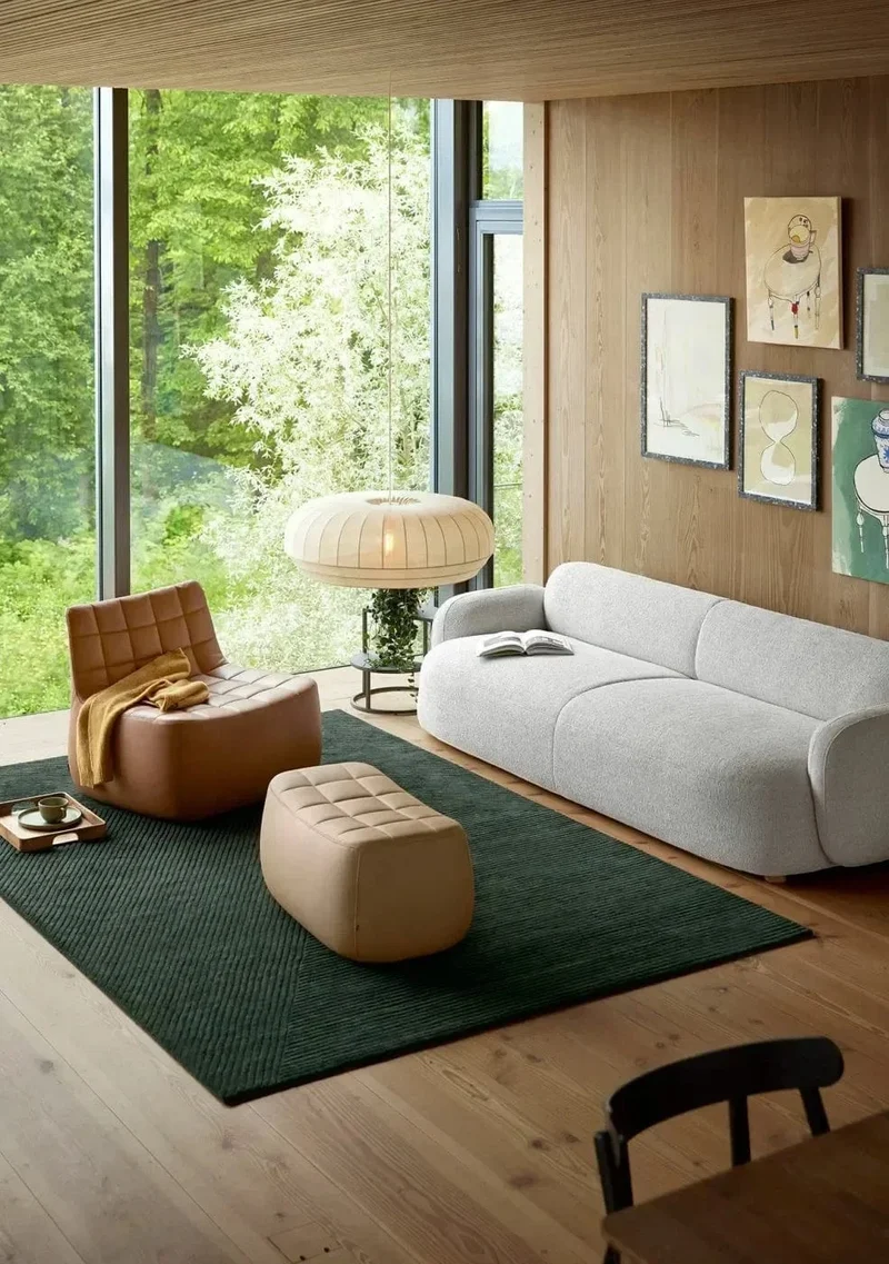 Lampe Suspendue Minimaliste en Tissu Wabi Sabi – Lustre LED pour Salon, Chambre et Hôtel