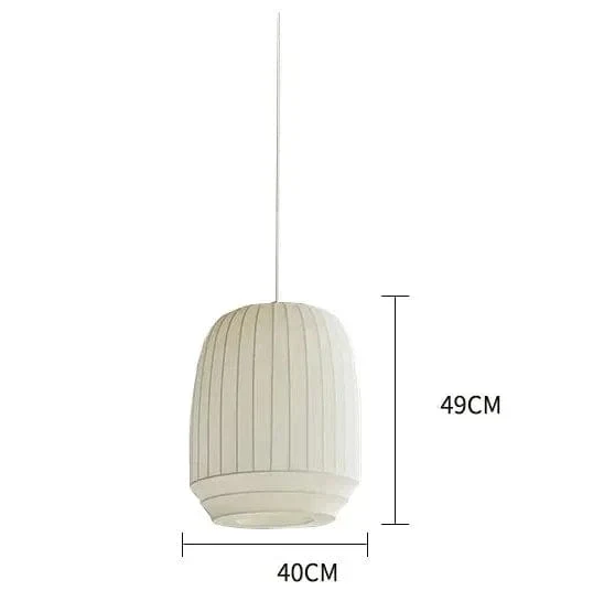 Lampe Suspendue Minimaliste en Tissu Wabi Sabi – Lustre LED pour Salon, Chambre et Hôtel