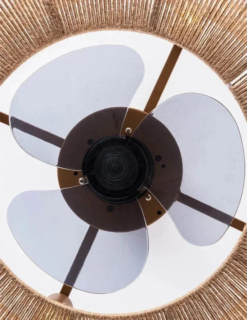 Ventilateur Plafonnier Américain Rétro en Bambou et Rotin