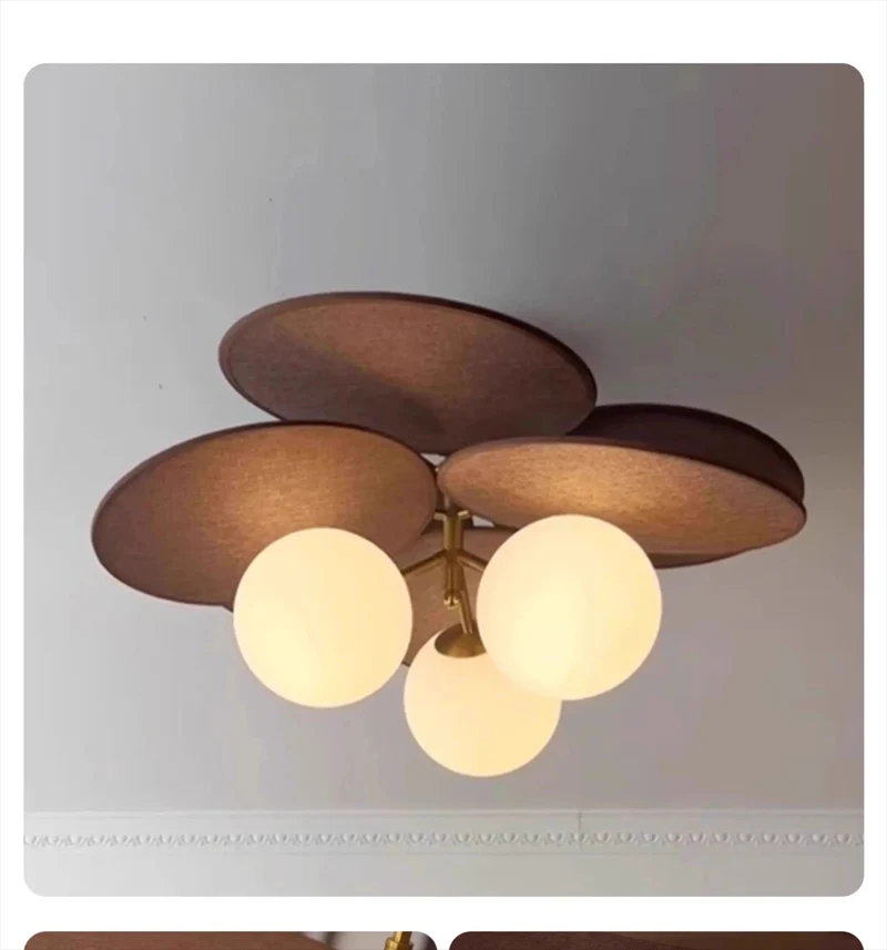 Plafonnier feuilles bois scandinave