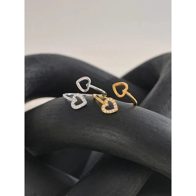 Bague Femme Yhpup – Style Géométrique en Acier Inoxydable et Zircon