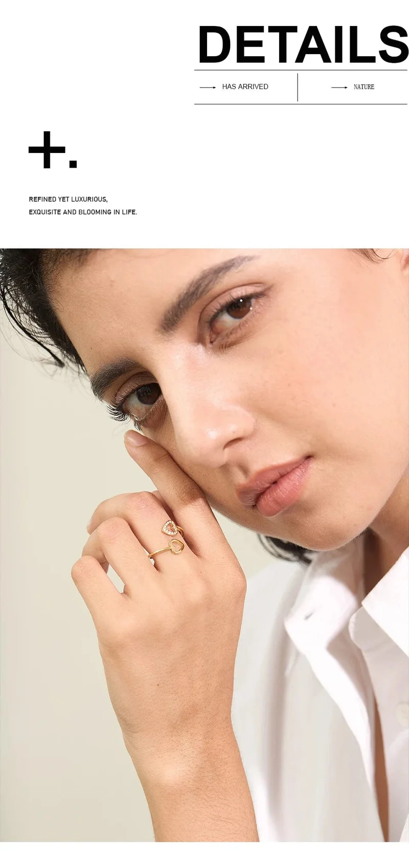 Bague Femme Yhpup – Style Géométrique en Acier Inoxydable et Zircon