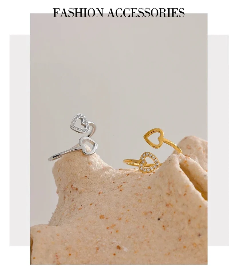 Bague Femme Yhpup – Style Géométrique en Acier Inoxydable et Zircon