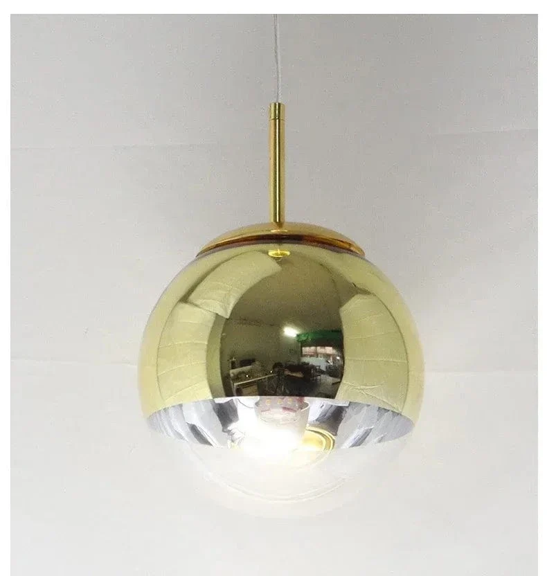 Suspension Nordique en Verre – Lampe Boule Argent/Rose/Or pour Chambre, Salon & Restaurant