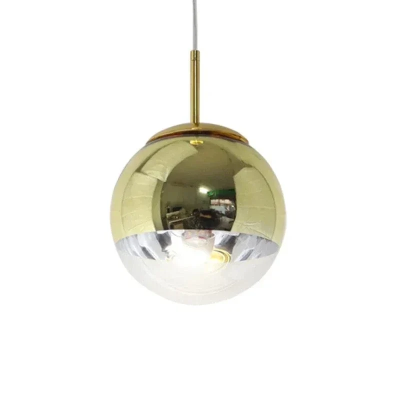 Suspension Nordique en Verre – Lampe Boule Argent/Rose/Or pour Chambre, Salon & Restaurant