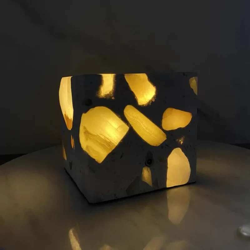Applique Murale en Pierre Terrazzo IWHD – Lampe LED pour Salle de Bain, Chambre, Couloir et Extérieur