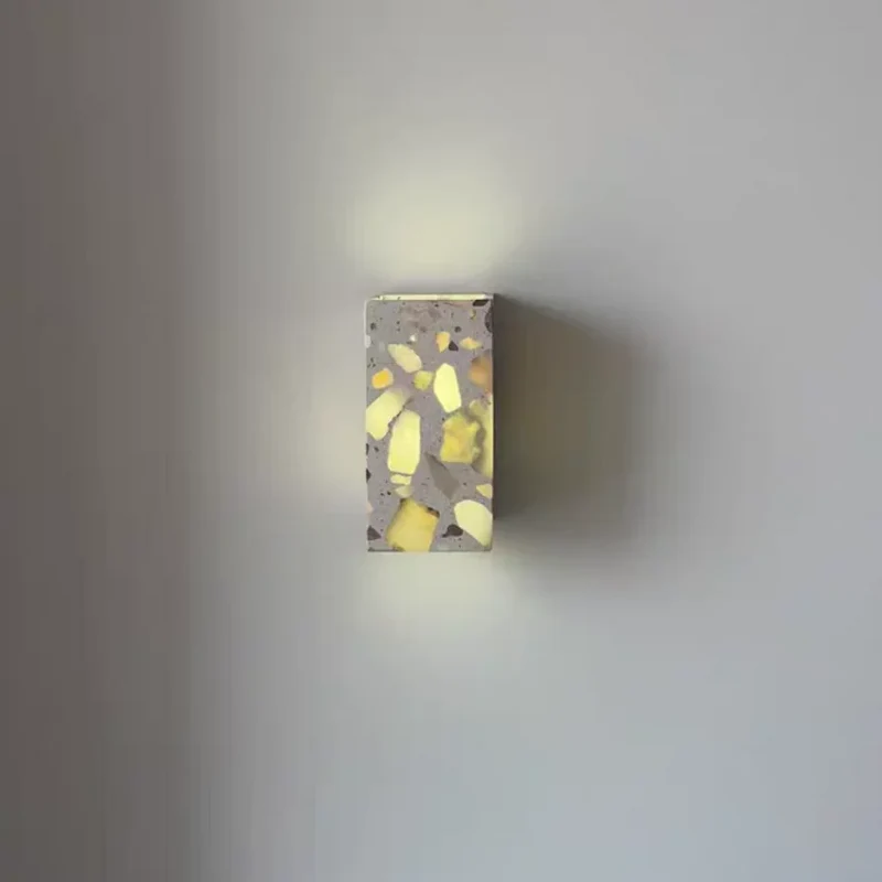 Applique Murale en Pierre Terrazzo IWHD – Lampe LED pour Salle de Bain, Chambre, Couloir et Extérieur