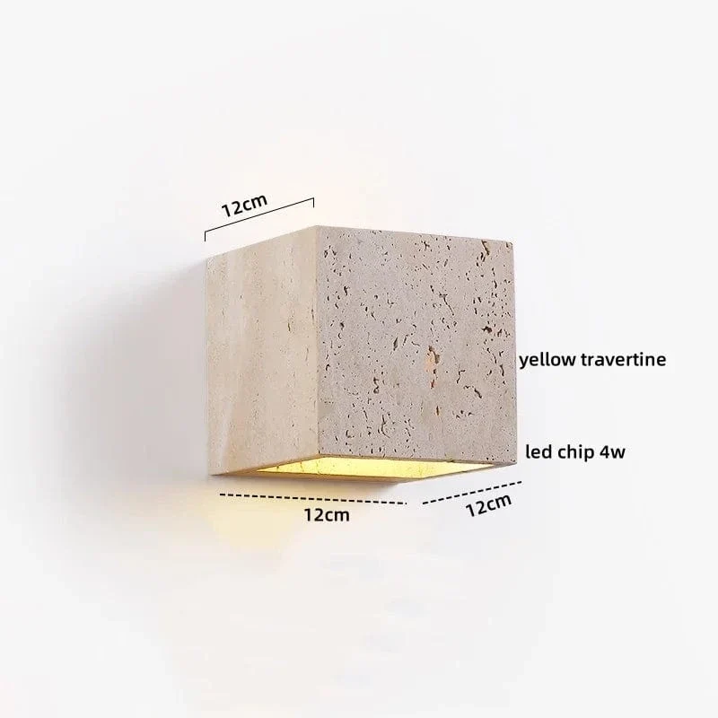 Applique Murale en Pierre Terrazzo IWHD – Lampe LED pour Salle de Bain, Chambre, Couloir et Extérieur