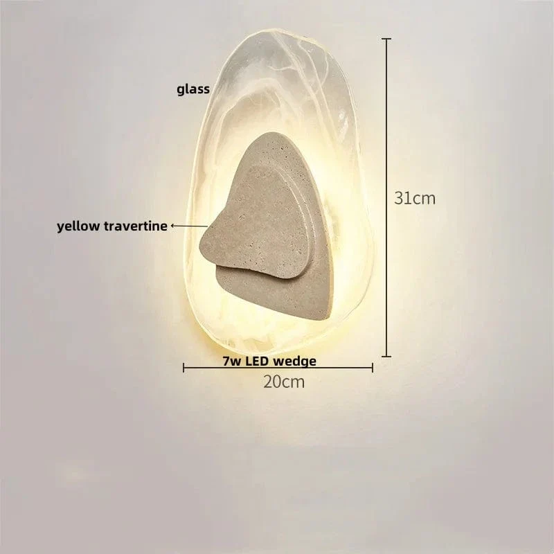Applique Murale en Pierre Terrazzo IWHD – Lampe LED pour Salle de Bain, Chambre, Couloir et Extérieur
