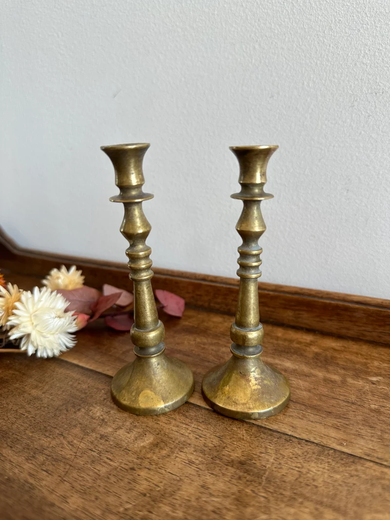 Bougeoirs en laiton taille XS x 2