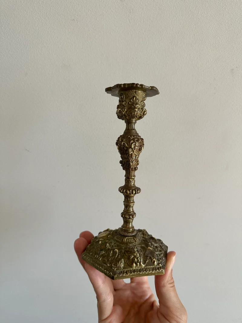 Bougeoir baroque en bronze doré