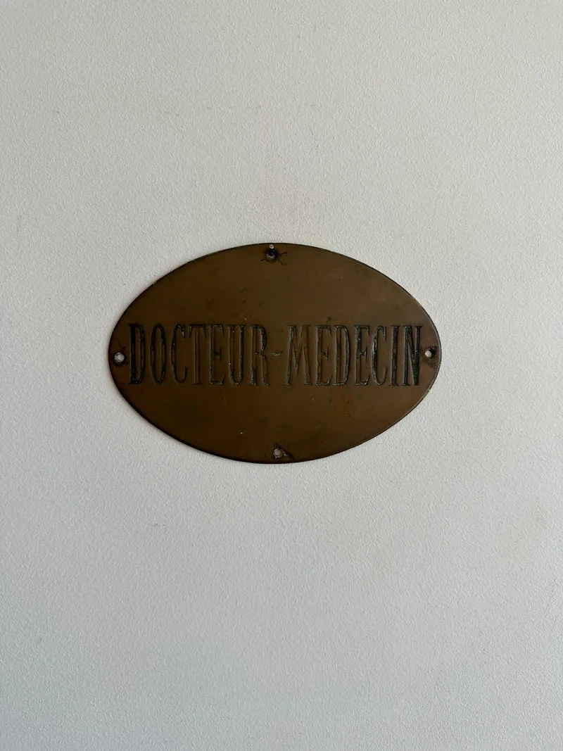 Plaque ovale en laiton Médecin Docteur