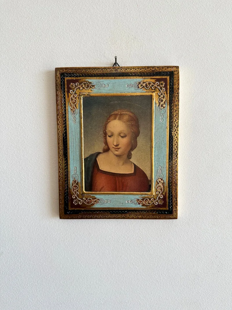 Icône italienne tons or et bleus