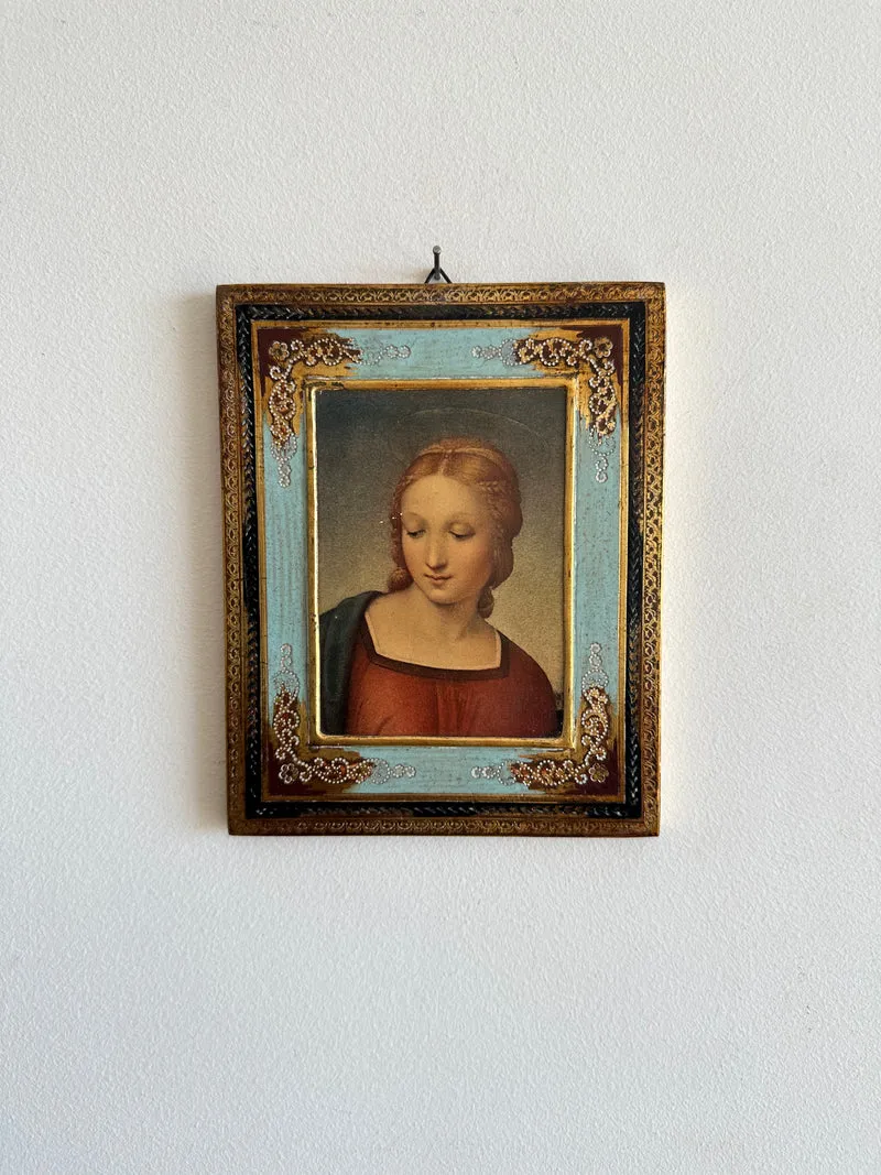 Icône italienne tons or et bleus