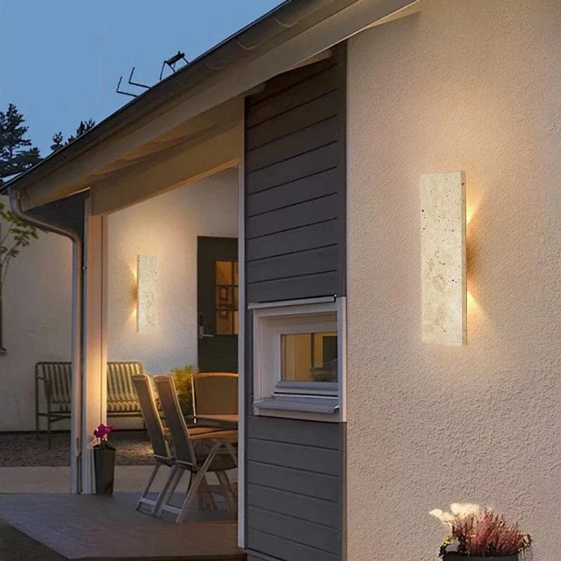 Lampe Murale Étanche Extérieure – Lampe Murale LED en Pierre Naturelle pour Chambre & Extérieur