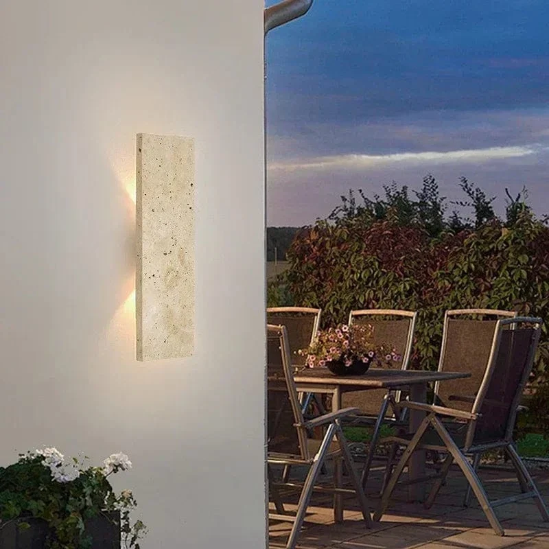 Lampe Murale Étanche Extérieure – Lampe Murale LED en Pierre Naturelle pour Chambre & Extérieur