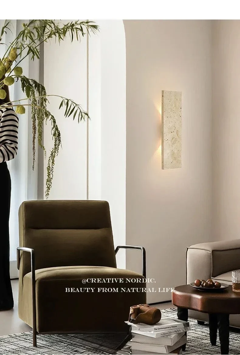 Lampe Murale Étanche Extérieure – Lampe Murale LED en Pierre Naturelle pour Chambre & Extérieur