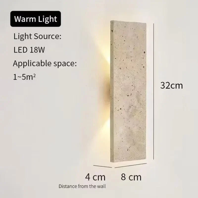Lampe Murale Étanche Extérieure – Lampe Murale LED en Pierre Naturelle pour Chambre & Extérieur