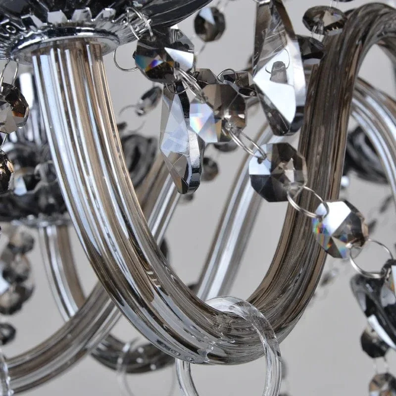 Smoked Crystal Chandelier High Quality K9 Crystal Chandeliers Light Lustres Cristal Chandelier LED Villa Pendant Lighting Lamp