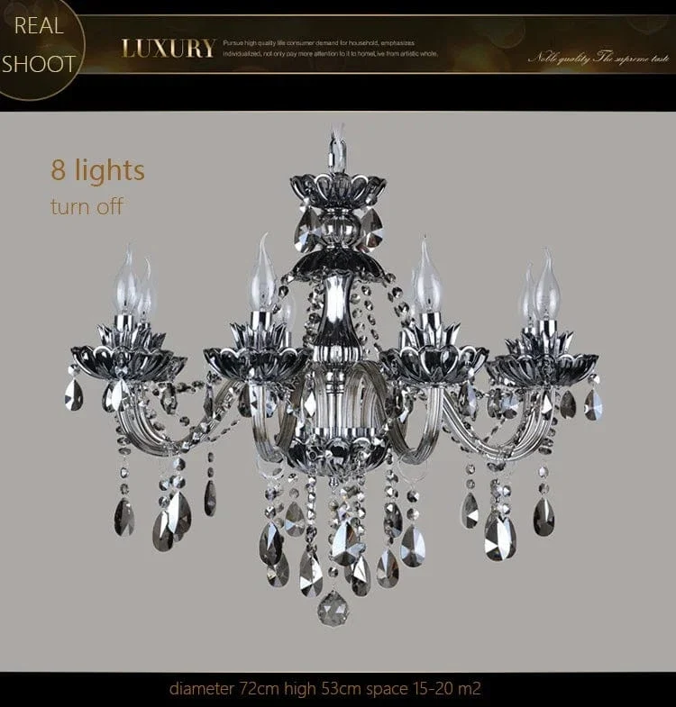 Smoked Crystal Chandelier High Quality K9 Crystal Chandeliers Light Lustres Cristal Chandelier LED Villa Pendant Lighting Lamp