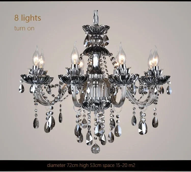 Smoked Crystal Chandelier High Quality K9 Crystal Chandeliers Light Lustres Cristal Chandelier LED Villa Pendant Lighting Lamp