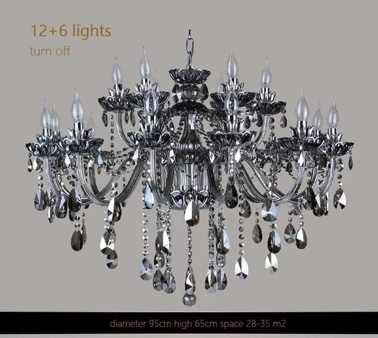 Smoked Crystal Chandelier High Quality K9 Crystal Chandeliers Light Lustres Cristal Chandelier LED Villa Pendant Lighting Lamp