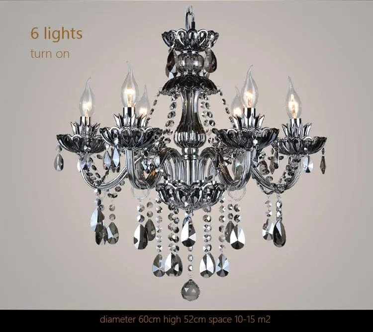 Smoked Crystal Chandelier High Quality K9 Crystal Chandeliers Light Lustres Cristal Chandelier LED Villa Pendant Lighting Lamp