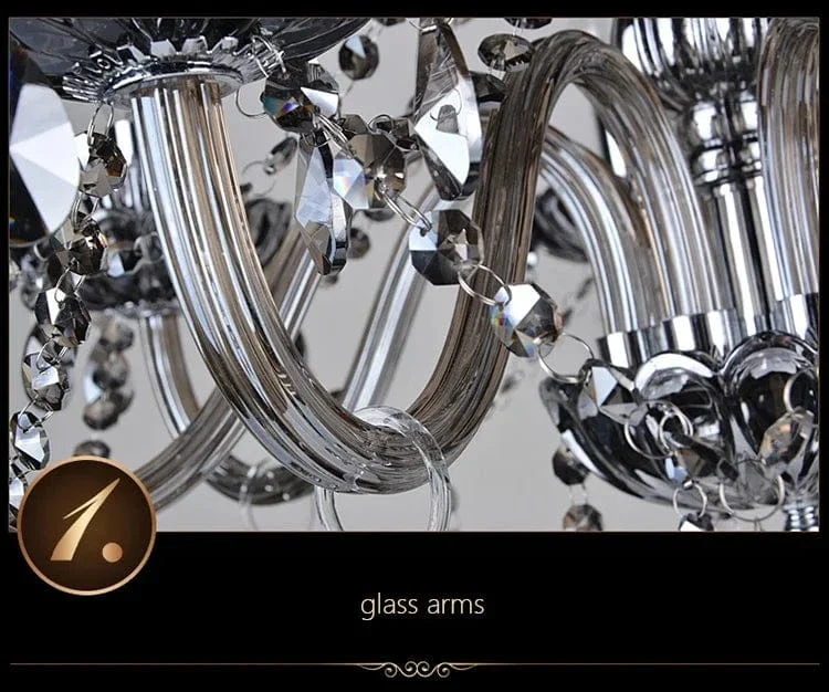 Smoked Crystal Chandelier High Quality K9 Crystal Chandeliers Light Lustres Cristal Chandelier LED Villa Pendant Lighting Lamp