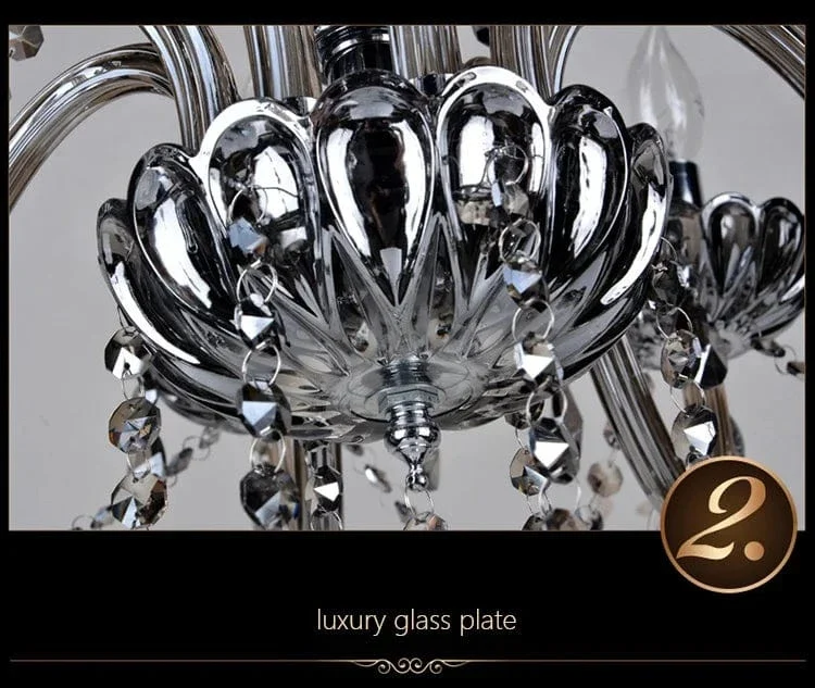 Smoked Crystal Chandelier High Quality K9 Crystal Chandeliers Light Lustres Cristal Chandelier LED Villa Pendant Lighting Lamp