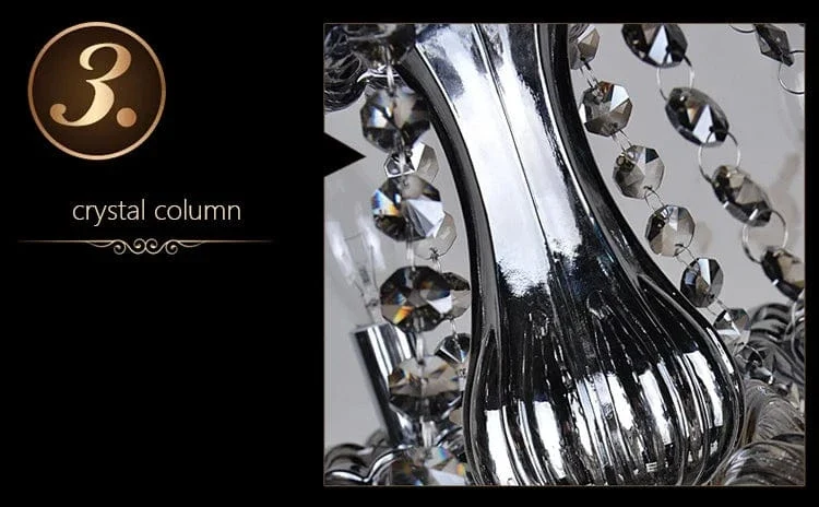 Smoked Crystal Chandelier High Quality K9 Crystal Chandeliers Light Lustres Cristal Chandelier LED Villa Pendant Lighting Lamp