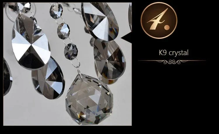 Smoked Crystal Chandelier High Quality K9 Crystal Chandeliers Light Lustres Cristal Chandelier LED Villa Pendant Lighting Lamp