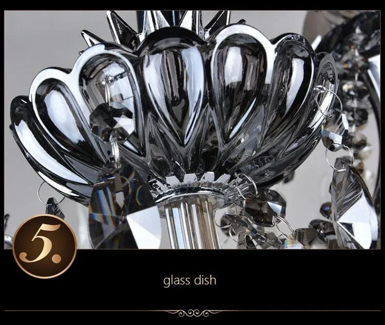 Smoked Crystal Chandelier High Quality K9 Crystal Chandeliers Light Lustres Cristal Chandelier LED Villa Pendant Lighting Lamp