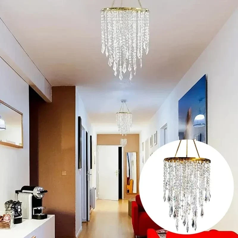 Acrylic Chandelier Lamp Shade Crystal Ceiling Light Covers Sparkling Beaded Pendant Lampshade Wedding Bedroom Home Decor