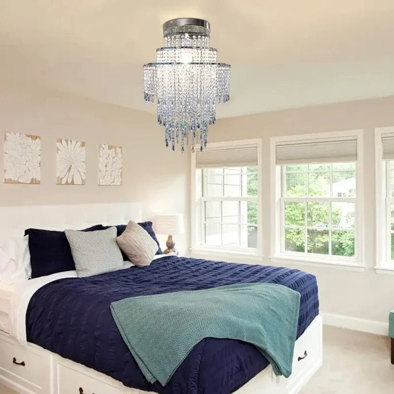 Acrylic Chandelier Lamp Shade Crystal Ceiling Light Covers Sparkling Beaded Pendant Lampshade Wedding Bedroom Home Decor
