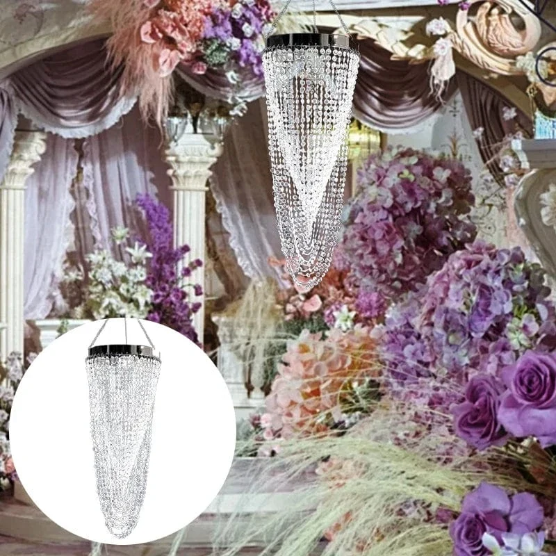 Acrylic Chandelier Lamp Shade Crystal Ceiling Light Covers Sparkling Beaded Pendant Lampshade Wedding Bedroom Home Decor