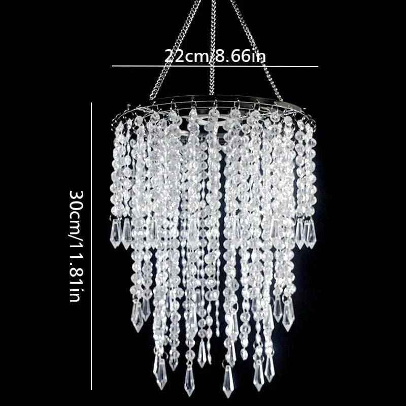 Acrylic Chandelier Lamp Shade Crystal Ceiling Light Covers Sparkling Beaded Pendant Lampshade Wedding Bedroom Home Decor