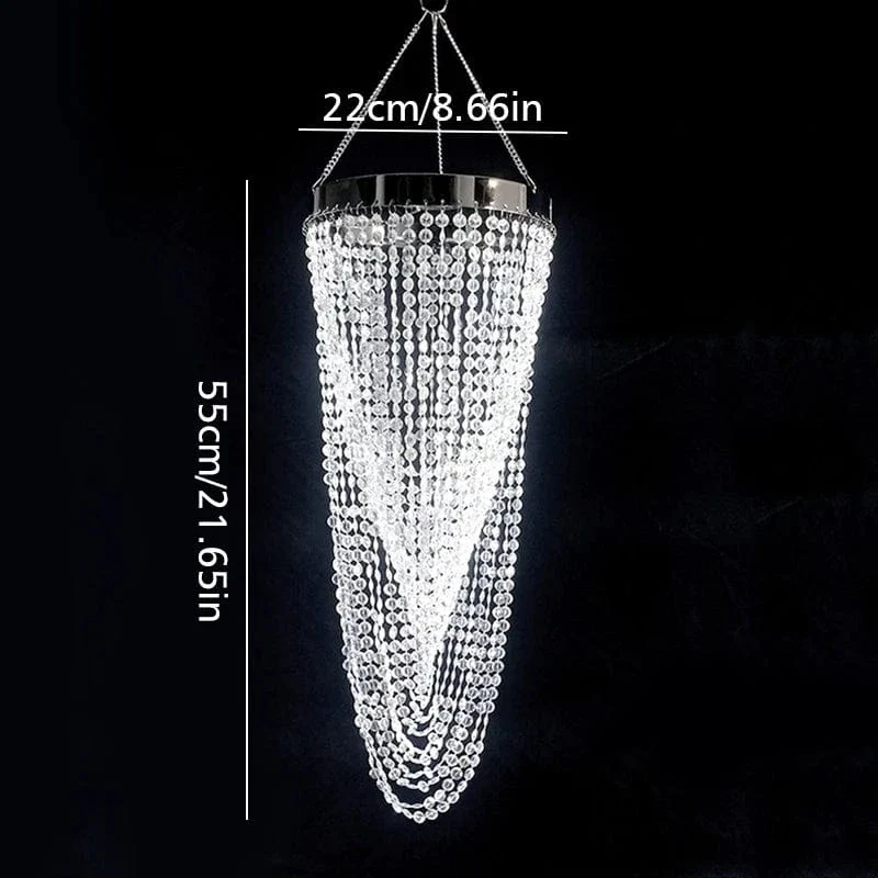 Acrylic Chandelier Lamp Shade Crystal Ceiling Light Covers Sparkling Beaded Pendant Lampshade Wedding Bedroom Home Decor