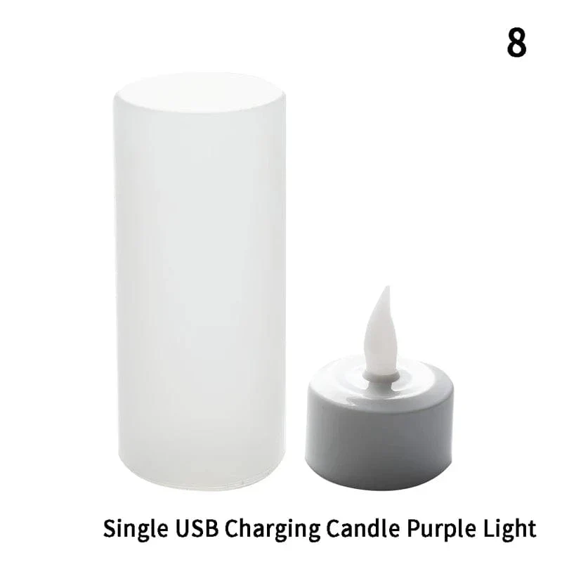 LED Rechargeable Flameless Tea Light Candle USB Charge Candle With USB Flameless Chargeable LED Battery Candles