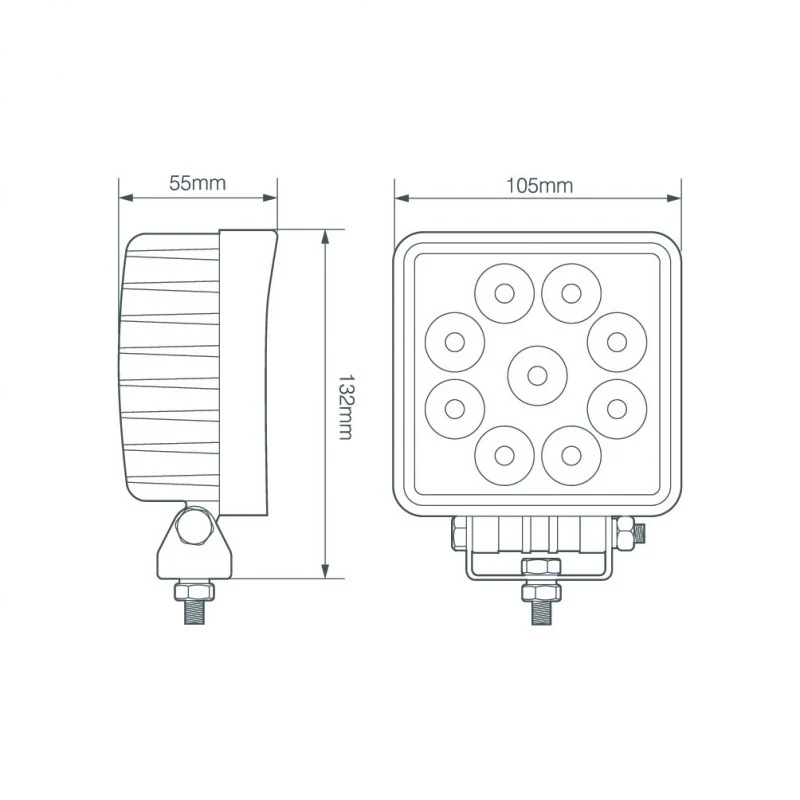 Projecteur carré 27w par LED Autolamps