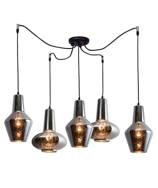 Suspension araignée verre chrome Zambelis-17150 5L